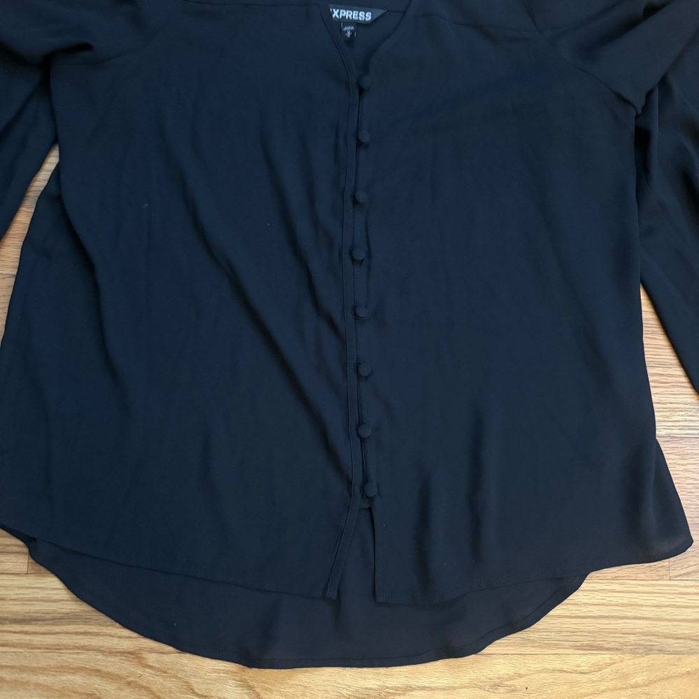 Express Black Off-Shoulder Blouse - Picture 3 of 5